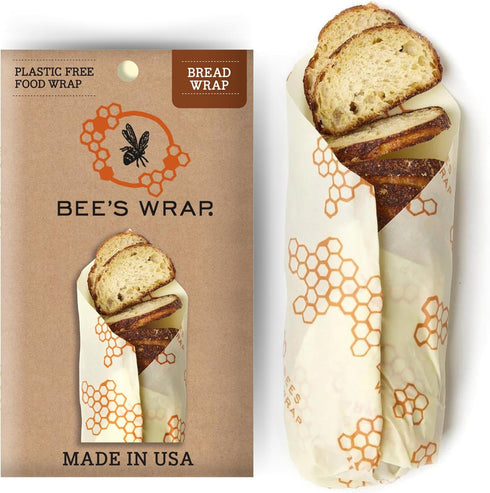 Bee's Wrap Reusable Beeswax Wraps for Food - Honeycomb Bread Wrap, Eco-Friendly Storage Bags