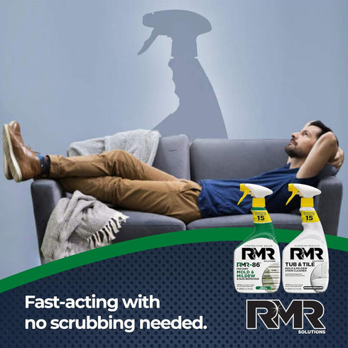 Pack 232 Oz RMR Mold Stain Eraser Max No-Scrub Tub & Tile Cleaner + Instant Mold & Mildew Stain Remover Spray