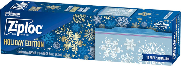 Ziploc Gallon Food Storage Freezer Bags, 14 Count, Grip 'n Seal Technology