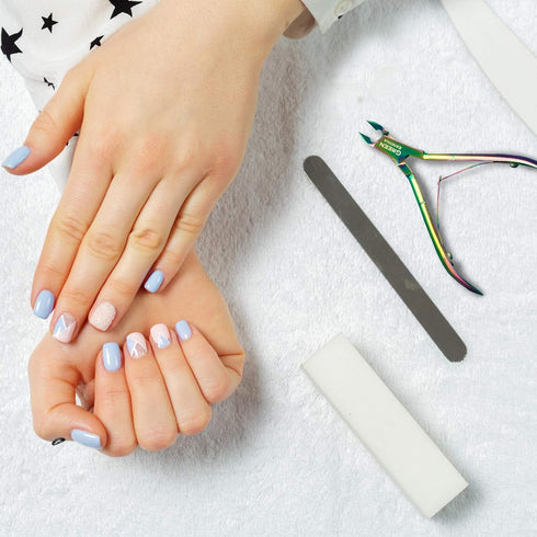 Professional Cuticle Trimmer with Pusher, Stainless Steel Cuticle Cutter & Sharp Blades for Nail Care & Manicure