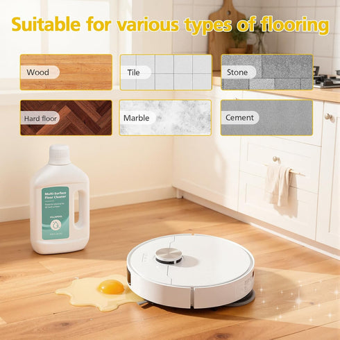 VILLAPOOL 33.81 Oz Floor Cleaning Solution Compatible with Dreame All Robot Vacuums & Wet Dry Vacuums, Residue-Free