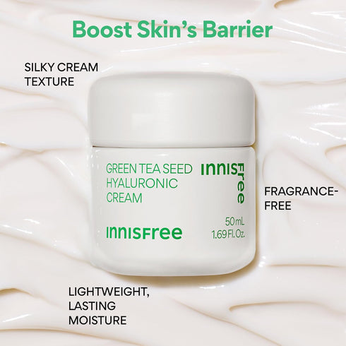 innisfree Green Tea Seed Hyaluronic Serum - Korean Face Serum with Panthenol and Niacinamide for Hydration