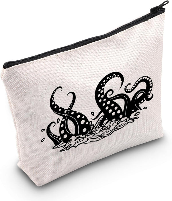 Octopus Lover Gift - Tentacle Makeup Bag, Marine Organism Gift for Squid Lovers, Ocean Kraken Mythical Gift