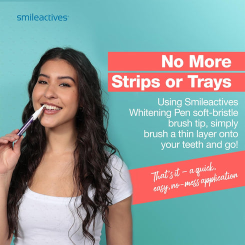 Smileactives Teeth Whitening Pen, Fast Tooth Whitener, Stain Remover, Travel Pen, Ultramint Flavor, 2 Pack