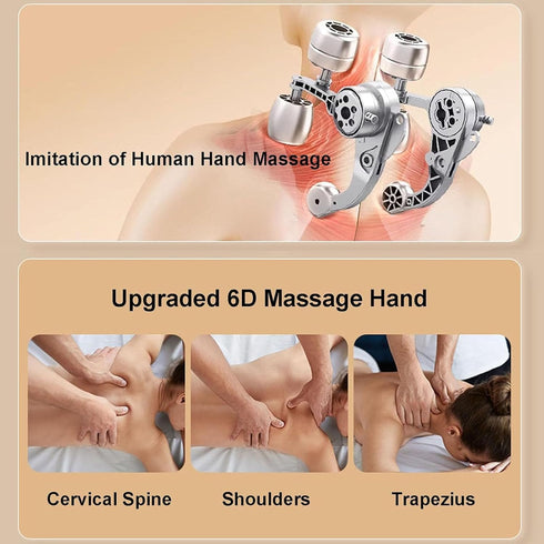 wfofmo 4D Wireless Deep Tissue Kneading Neck Massager with Heating Function, Shiatsu and Shoulder Massager Pillow