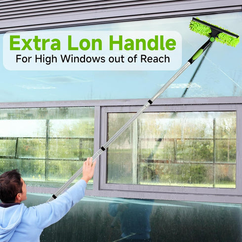LILISPAI 152" 2-in-1 Professional Window Squeegee Cleaner Tool with Extension Pole, Squeegee for Window Cleaning Kit