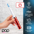 Pop Sonic Electric Toothbrush (Metallic Red) - Travel Toothbrush with 2 Speed & 15,000-30,000 Strokes/Minute