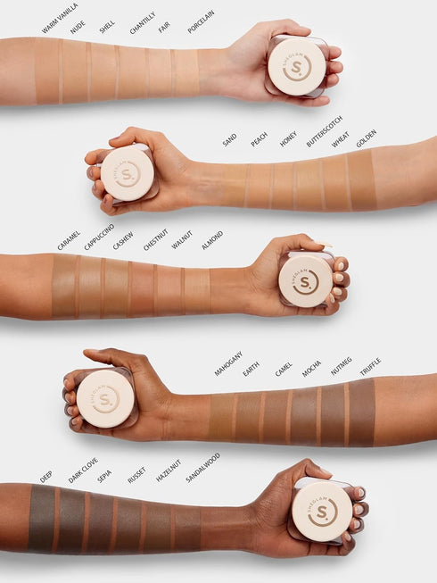 SHEGLAM Hydrating Cream Full Coverage Foundation Balm, Long Lasting Concealer for Dry Skin - Shell