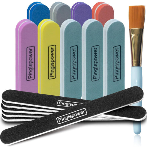 Nail Files and Buffers - 16PCS Professional Nail File & Buffer Block for Natural & Acrylic Nails