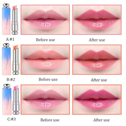 Petansy 3 Colors Jelly Lipstick Set - Moisturizing Magic Temperature Color Changing Lip Balm