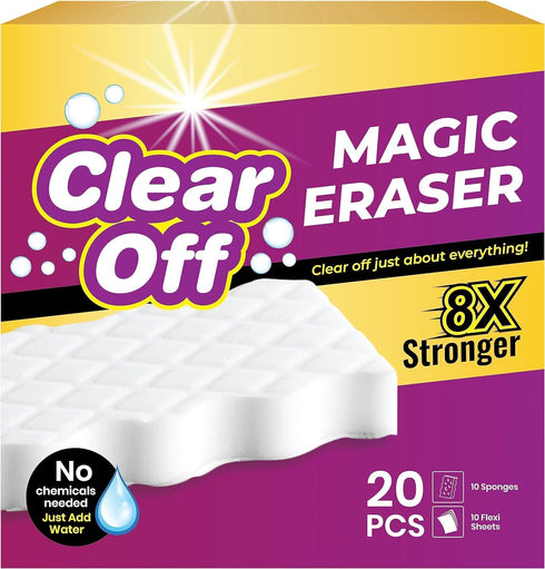 (20-Pack) Magic Eraser Sponge Cleaning - 10 Eraser Sponges + 10 Flexi Sheets for Household Bathroom Cleaning