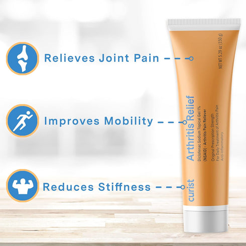 Curist Diclofenac Sodium Topical Gel 1 Percent 150g for Arthritis Pain Relief for Hand/Foot, Knee/Elbow Pain
