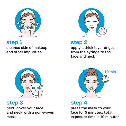 Name Skin Care Korean Carboxy CO2 Therapy Face & Neck Mask Set of 2 - Hydrating Anti-Aging Skincare Treatment