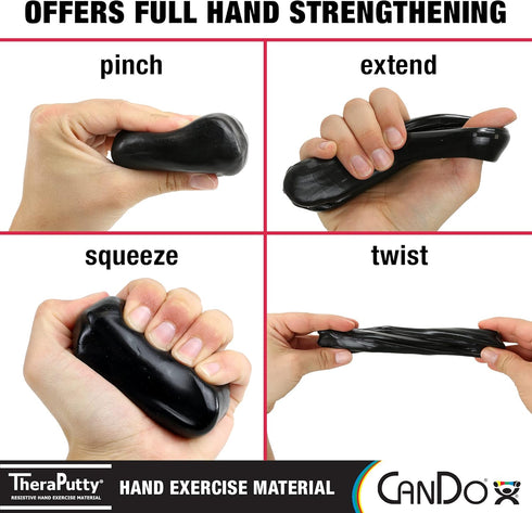 CanDo TheraPutty Standard Hand Exercise Putty for Hand Therapy, Rehabilitation, and Motor Skills