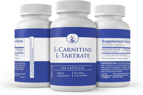 Pure Original Ingredients L-Carnitine L-Tartrate (100 Capsules) - Always Pure, Lab Verified, No Additives