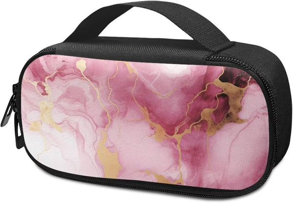 Marble Insulin Travel Case - Insulated Diabetic Medication Organizer Carrying Bag with Extra Pouch for Diabetic