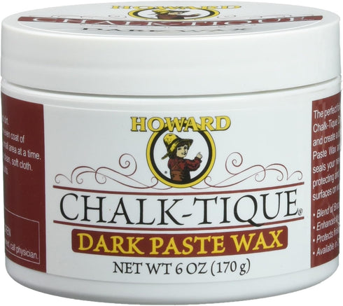 Howard Products Chalk-Tique Dark Paste Wax for Wood - Dark Chalk Paint Wax Polish, 6 oz