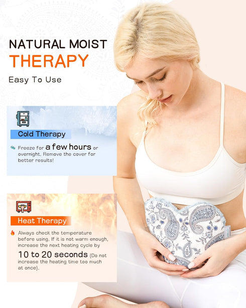 Hihealer Microwave Heating Pad - Microwavable Moist Heat Pad for Cramps, Joints, Neck Pain Relief - Reusable Self-Care