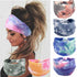 Olbye Women Wide Headbands Pack of 6, Knotted Tie Dye Turban Hair Wraps, Non-Slip Elastic Boho Sports Accessories