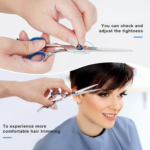 Hair Cutting Scissors and Thinning Shears - 6.5in Professional Stainless Steel Barber Scissors for Men, Women, Kids