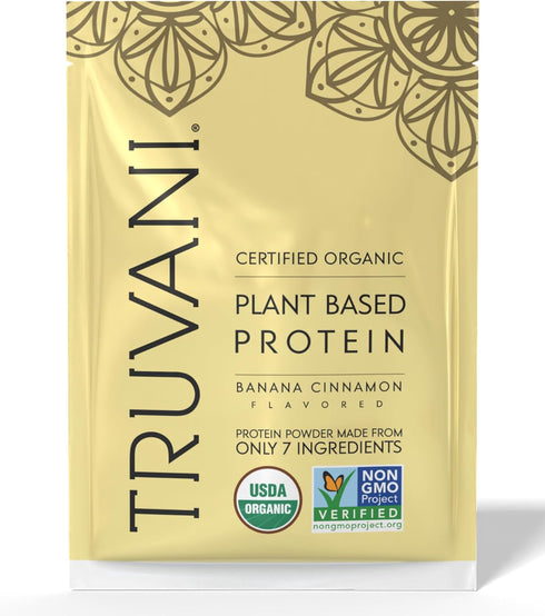 Truvani Vegan Pea Protein Powder | Banana Cinnamon | 20g Organic Plant-Based Protein | 1 Serving | Keto