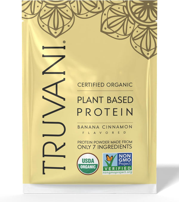 Truvani Vegan Pea Protein Powder | Banana Cinnamon | 20g Organic Plant-Based Protein | 1 Serving | Keto