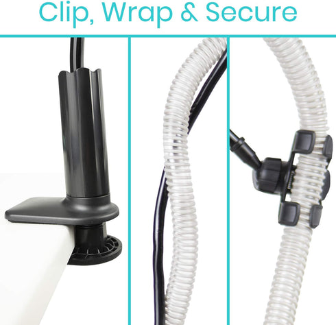 Vive CPAP Hose Holder for Bed - Adjustable Clamp Stand for CPAP Tubing, Prevents Tube Leakage and Tangle