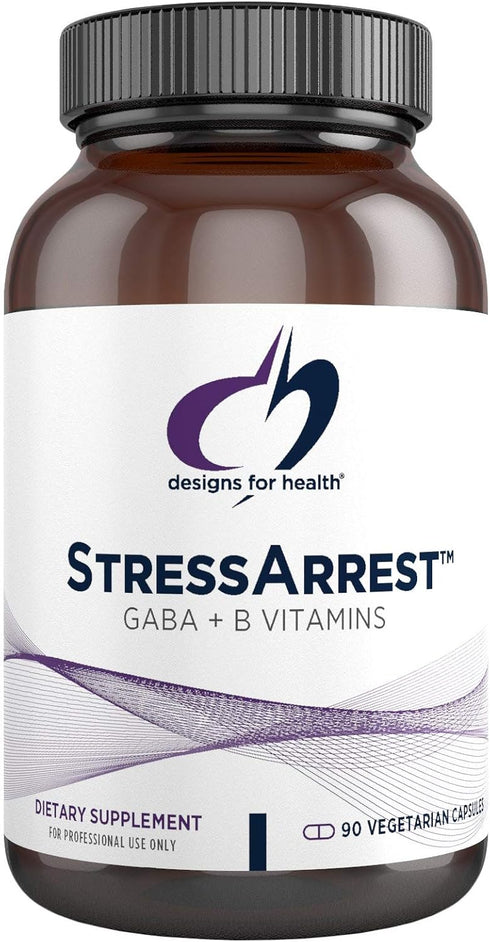 Designs for Health StressArrest - 300mg GABA with Glycine, Non-GMO Gluten Free Supplement, 90 Capsules