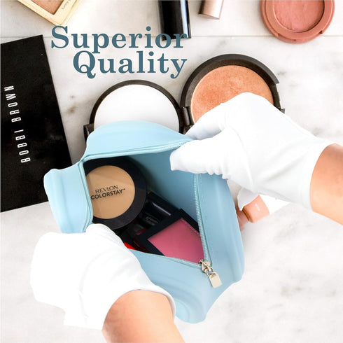 Silicone Makeup Bag, Waterproof Brush Holder, Travel Toiletry Organizer with Zipper