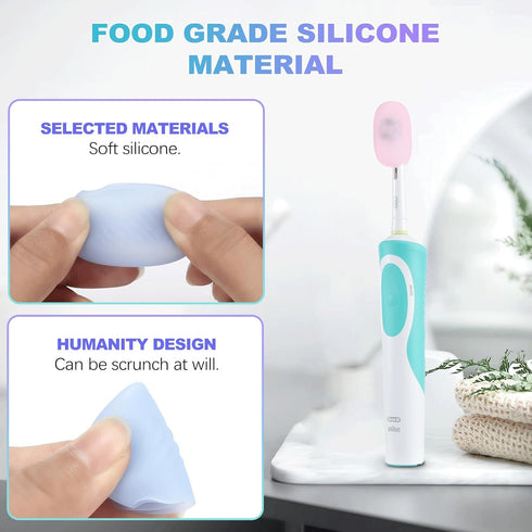 6 Packs Toothbrush Covers, Silicone Caps for Electric Toothbrush Replacement Heads & Manual Toothbrush