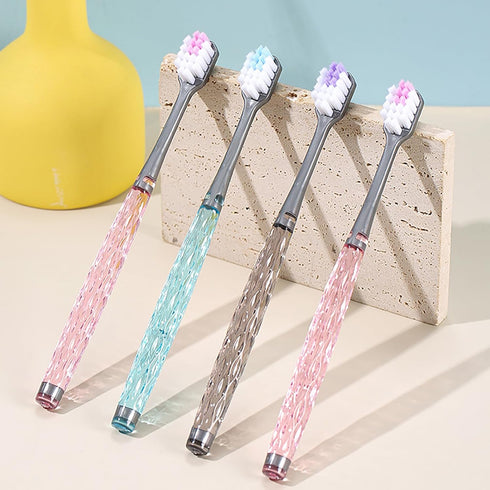 EasyHonor Soft Toothbrushes, Adult Medium Bristle Toothbrushes with Non-slip Handle, 6 Pack