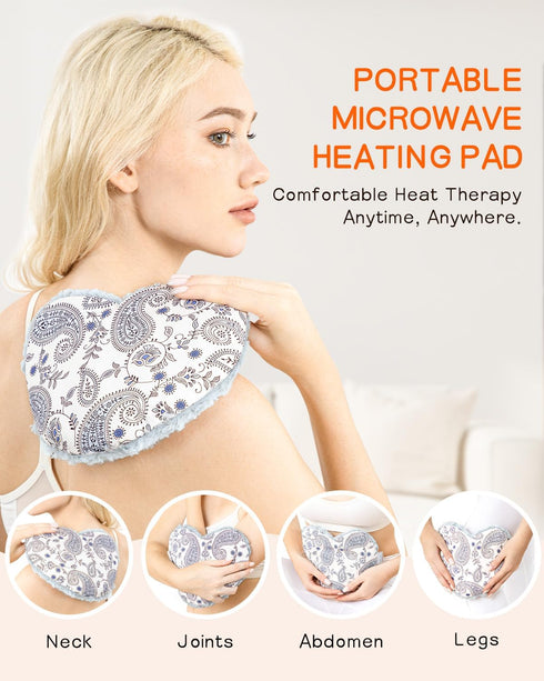 Hihealer Microwave Heating Pad - Microwavable Moist Heat Pad for Cramps, Joints, Neck Pain Relief - Reusable Self-Care