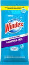 Windex Wipes for Glass Cleaning, Ammonia Free, Pre-Moistened, 25 Count, Crystal Rain Fresh Scent