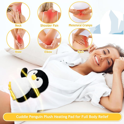 Pad-1.2lb Penguin Microwavable Heating Heating Pads for Cramps &Period Pain Relief for Women & Kids,Soft Pillow Plush