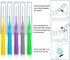 50 Pieces Interdental Brush Toothpick Dental Flossing Head Oral Hygiene Tool (Light Blue, Purple, Yellow, Gray, Light