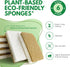 Natural Kitchen Sponges Pack of 6, Cellulose & Coconut Dish Sponge, Walnut Scrubber Sponges, Plate Friendly, No Scratch Eco Dishwashing Sponge for Washing & Cleaning, Quick Drying, Odor Free by AIRNEX