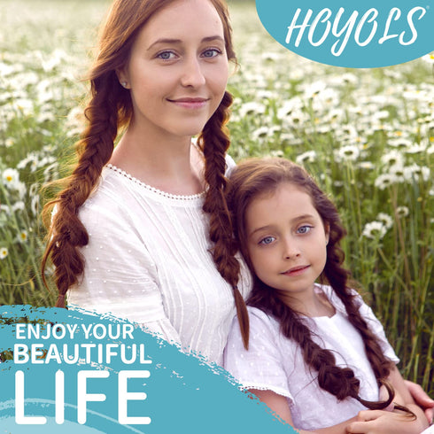 HOYOLS Cotton Hair Ties, 1.6 Inch Soft & Stretch Large Hair Bands, Nylon Fabric Ponytail Holder, 50 Pcs (Black)