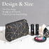 Mini Makeup Bag for Purse, PU Leather Makeup Organizer, Travel Cosmetic Bag, Portable Waterproof Makeup Pouch, Makeup Pouch for Girls Women(Black & Gold)