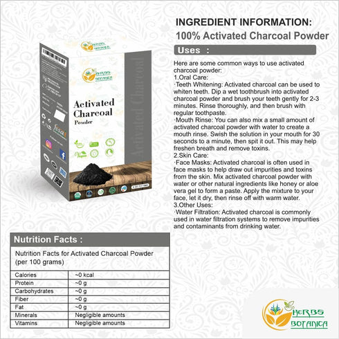 Activated Charcoal Powder - 8 oz Food Grade Natural Detoxifier for Digestive Health and Teeth Whitening