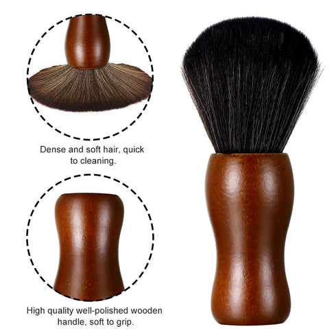 Vtrem Neck Duster Brush, 2 Pack Salon Neck Duster with Soft Nylon Bristles, Perfect for Barbers & Hair Stylists