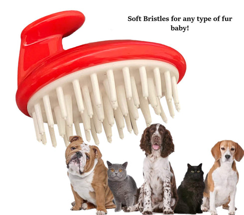Soft Red Scalp Massager Brush by G.B.S, Styling Comb & Tail Comb for Hair Care and Grooming for Men and Women