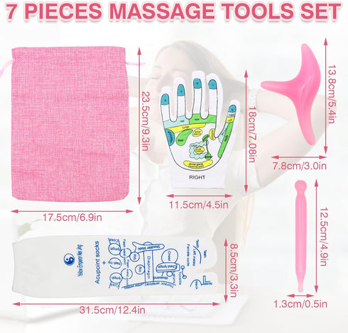 ZYNERY Reflexology Socks with Massage Tool, Acupressure Socks & Gloves for Foot Pain Relief, Women's, Pink