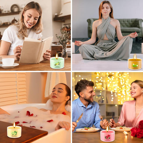 Jayhanvoe 20 Pack Set 10 35g Aromatherapy Scented Candles - Small Candle Gift for Women with Scents, Long-Lasting Soy