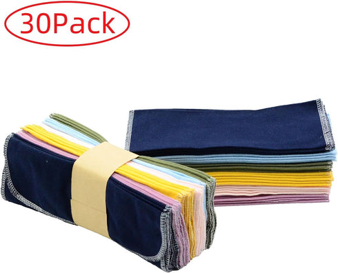Reusable Paperless Towels, Washable 100% Cotton Cloth - 30 Pack 10'' X 10'' Eco Friendly Paper Towels