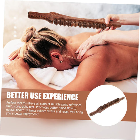 Healifty Wooden Roller Massager Back Massaging Tool for Muscle Relief Portable Sturdy Wood Design for Feet Neck