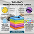TAHINO 16x16 Inch, Pack, Pack 6 Microfiber Cleaning Towels, Multi-Color Ultra Absorbent, Car & Household Use