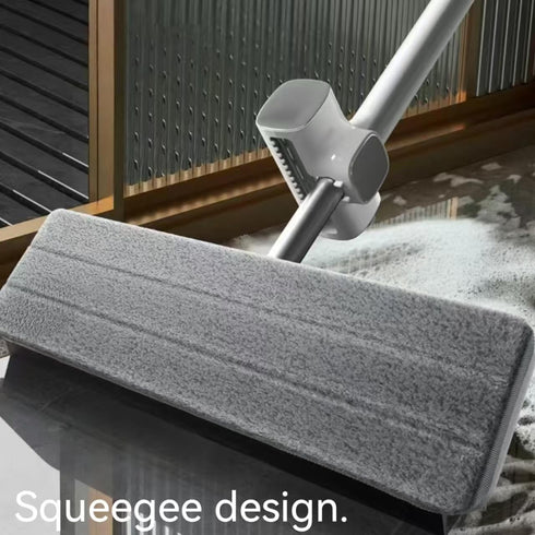 YIMCABDG 4 61" Hands Free Microfiber Mop with Washable Pads, Stainless Steel Handle, Efficient Flat Mop for All Hard