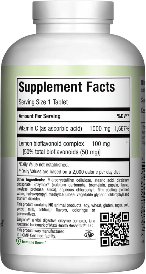 1000 mg Vitamin C - Ultra High Absorption Formula, Gluten Free Kosher Dietary Non-GMO Supplement for Immune Support,