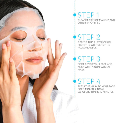 Name Skin Care Korean Carboxy CO2 Therapy Face & Neck Mask Set of 5 - Hydrating Anti-Aging Treatment