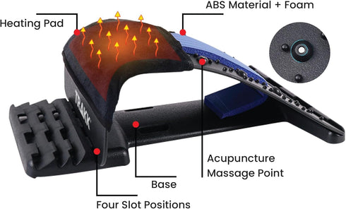 TRAKK Neck Stretcher and Cervical Traction Device with Heating for Upper Back, Shoulder Relaxer and Spine Alignment